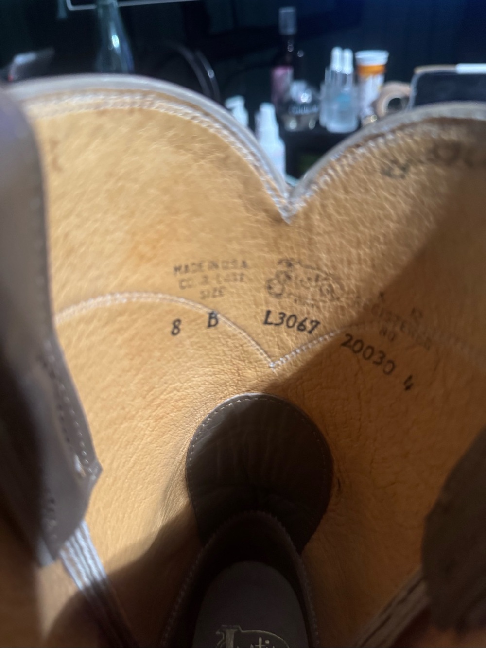 Justin Roper Taupe Leather Western Pull-On Cowboy Boots original Made in USA - Picture 7 of 7